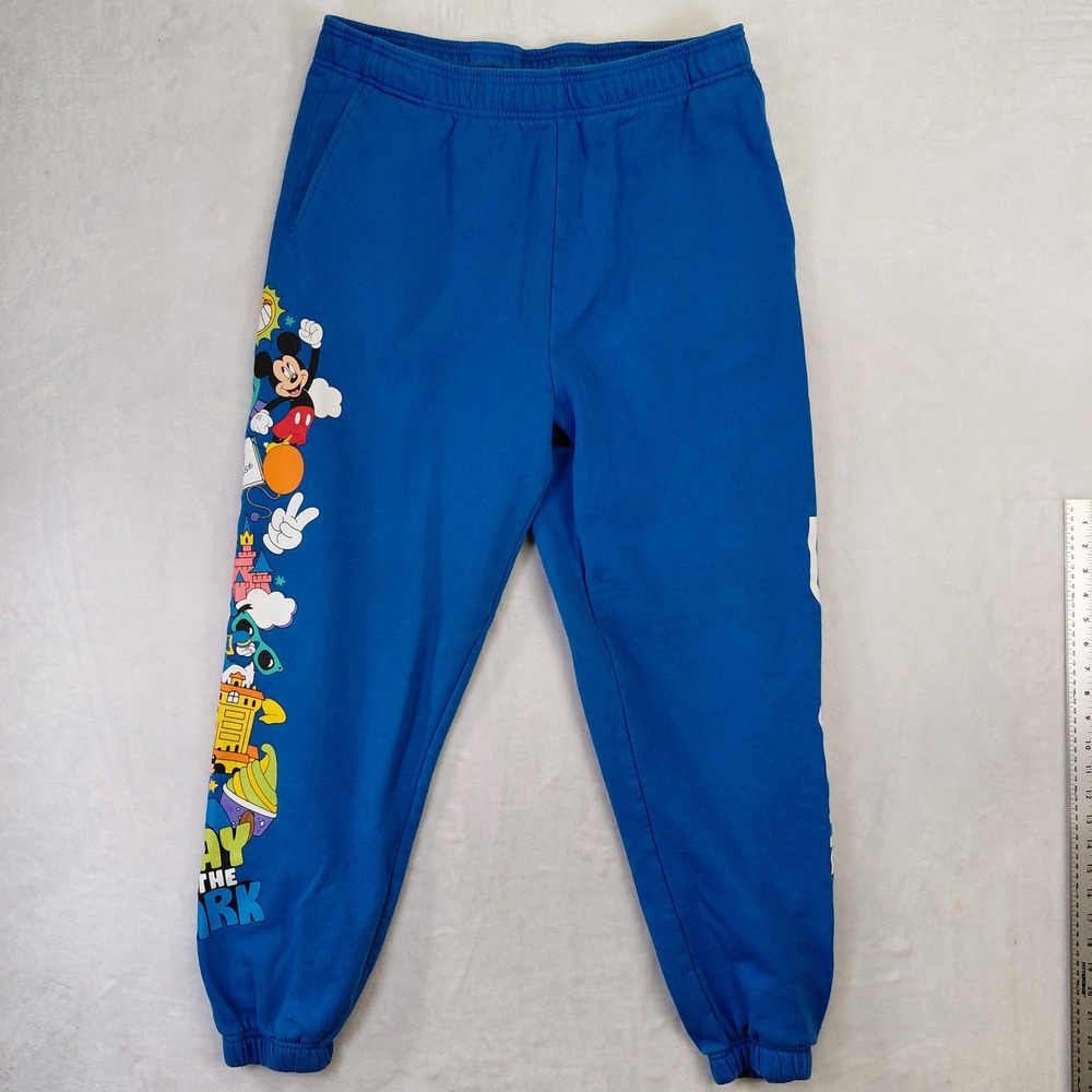 Disney Parks Mens Blue Play in the Park Graphic‎ Sweatpants Joggers Large L